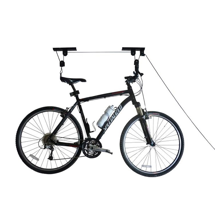 Wall mounted bike online pulley system